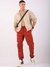 Men Orange Regular Fit Mid Rise Solid Utility Cargos