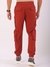 Men Orange Regular Fit Mid Rise Solid Utility Cargos