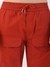 Men Orange Regular Fit Mid Rise Solid Utility Cargos