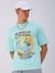 Men Green Boxy Oversized Graphic Back Print T-Shirt