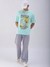 Men Green Boxy Oversized Graphic Back Print T-Shirt