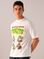 Men White Oversized Back Print Crew Neck T-Shirt
