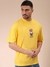 Men Yellow Oversized Boxy Fit Graphic Back Print T-Shirt