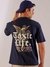 Men Navy Blue Oversized Back Print Crew Neck T-Shirt