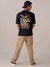Men Navy Blue Oversized Back Print Crew Neck T-Shirt