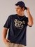 Men Navy Blue Oversized Back Print Crew Neck T-Shirt