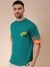 Men Green Oversized Boxy Fit Graphic Back Print T-Shirt