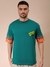 Men Green Oversized Boxy Fit Graphic Back Print T-Shirt