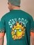 Men Green Oversized Boxy Fit Graphic Back Print T-Shirt