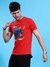 Men Black Regular Fit Placement Print Tshirt