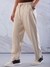 Men Off White Loose Fit Solid Elasticated Denim Joggers