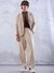 Men Off White Loose Fit Solid Elasticated Denim Joggers