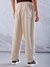 Men Off White Loose Fit Solid Elasticated Denim Joggers