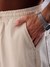 Men Off White Loose Fit Solid Elasticated Denim Joggers