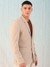 Men Beige Comfort Straight Fit Solid Blazer