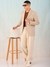Men Beige Comfort Straight Fit Solid Blazer