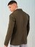 Men Olive Comfort Straight Fit Solid Blazer