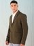 Men Olive Comfort Straight Fit Solid Blazer