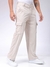 Men White Baggy Fit Textured Streetwear Cargo