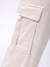 Men White Baggy Fit Textured Streetwear Cargo