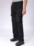 Men Black Baggy Fit Textured Streetwear Cargo