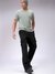 Men Black Baggy Fit Textured Streetwear Cargo