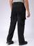 Men Black Baggy Fit Textured Streetwear Cargo