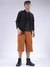 Brown Loose Textured Utility Cargo Shorts
