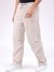 Men White Baggy Tapered Fit Textured Joggers