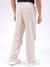 Men White Baggy Tapered Fit Textured Joggers