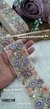 Peach Net Multi-Thread Floral Embroidery Lace