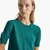Woman Green Short Sleeve Sweater In Pure Merino Wool