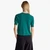 Woman Green Short Sleeve Sweater In Pure Merino Wool