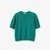 Woman Green Short Sleeve Sweater In Pure Merino Wool