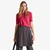 Woman Fuchsia Short Sleeve Sweater In Pure Merino Wool