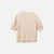 Woman Beige Short Sleeve Sweater In Pure Merino Wool