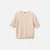Woman Beige Short Sleeve Sweater In Pure Merino Wool