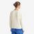 Woman Cream V-Neck Sweater In Pure Merino Wool