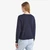 Woman Dark Blue V-Neck Sweater In Pure Merino Wool
