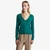 Woman Green V-Neck Sweater In Pure Merino Wool
