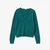 Woman Green V-Neck Sweater In Pure Merino Wool