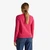 Woman Fuchsia V-Neck Sweater In Pure Merino Wool