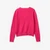 Woman Fuchsia V-Neck Sweater In Pure Merino Wool