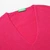 Woman Fuchsia V-Neck Sweater In Pure Merino Wool