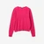Woman Fuchsia V-Neck Sweater In Pure Merino Wool