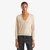 Woman Beige V-Neck Sweater In Pure Merino Wool