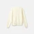 Woman Cream Crew Neck Cardigan In Pure Merino Wool