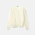 Woman Cream Crew Neck Cardigan In Pure Merino Wool