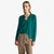 Woman Green Crew Neck Cardigan In Pure Merino Wool