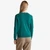 Woman Green Crew Neck Cardigan In Pure Merino Wool